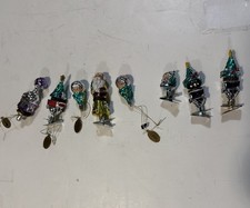 Katherine  s Collection 8 Vintage Christmas Ornaments Brass Compartment 2-3.5  