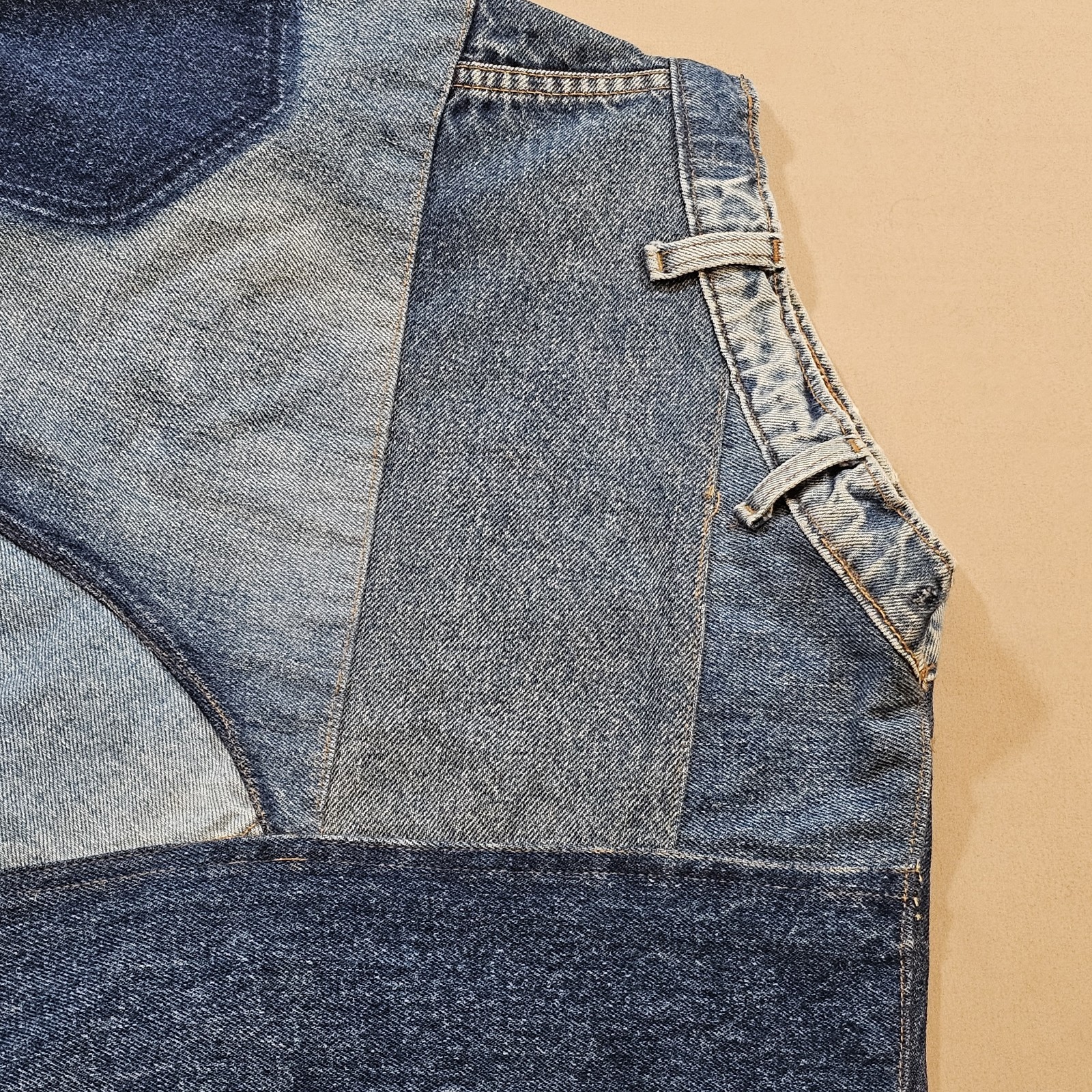 Vintage Levi’s Handmade Patchwork Denim Grunge Pu… - image 13