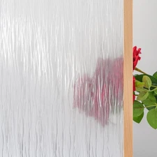 Clear Water Privacy Film, Non-Adhesive Cling, Decorative Sticker, Covering Tr...