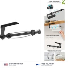 Under cabinet paper towel holder black stainless steel single hand tear