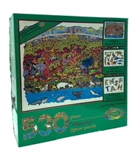“AFRICAN FANTASY” 530 Piece Silhouette Corkboard Puzzle 1992 A Growing Concern