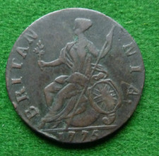 1775 GEORGE III HALFPENNY - FINE+