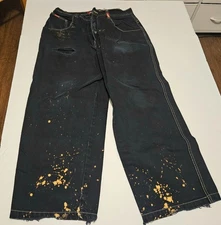 Vintage JNCO Tribals 36x32 Inseam Crown Logo Pocket Highly Distressed