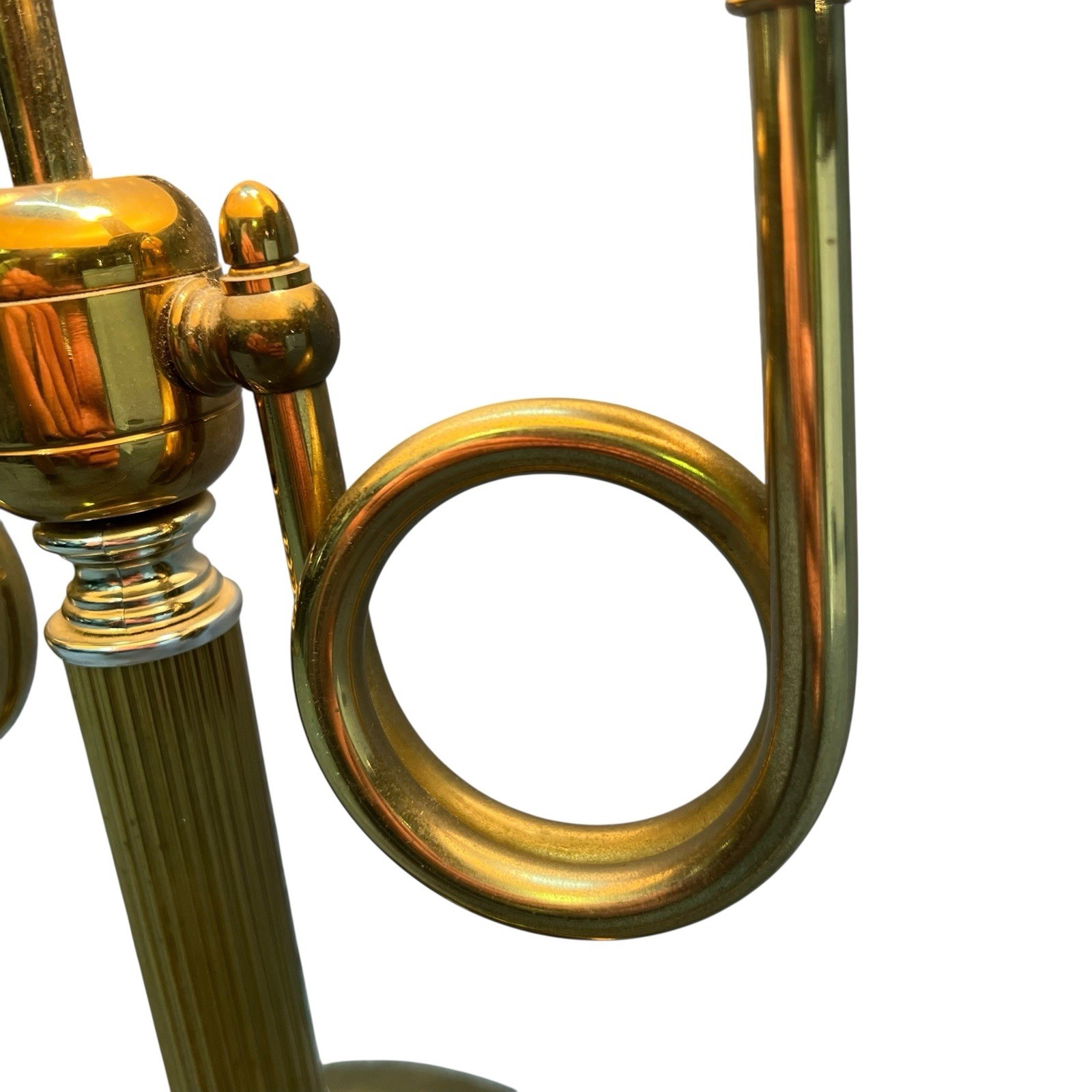 Vintage 1996 Brass Bouillotte 2 Arm French Horn Table Lamp Alsy 10”