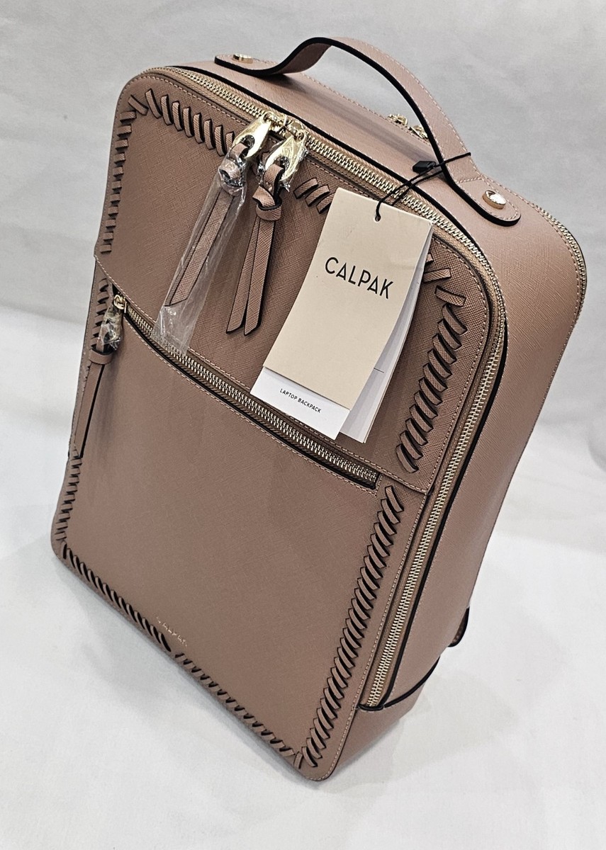 New Calpak Kaya 15 inch Laptop Mauve Faux Leather Backpack Free Shipping