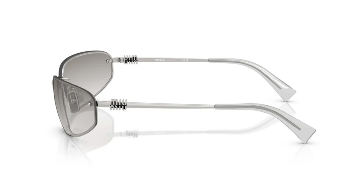 Miu Miu MU A50S 1BC8H1 Unisex Rectangle Sunglasses in Silver with