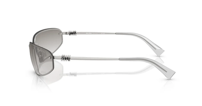 Miu Miu MU A50S 1BC8H1 Unisex Rectangle Sunglasses in Silver with