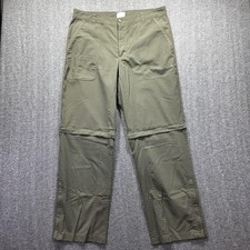 The North Face Pants Mens 38 Green Convertible Zip Off Hiking Nylon Ripstop