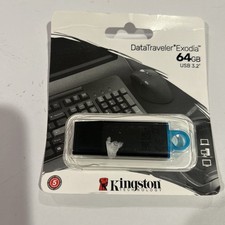 Kingston 64GB DataTraveler Exodia USB Flash Drive USB 3.2 Gen 1, Protective Cap