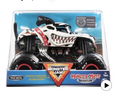 Monster Jam Official Monster Mutt Dalmatian Monster Truck Die-Cast Vehicle New