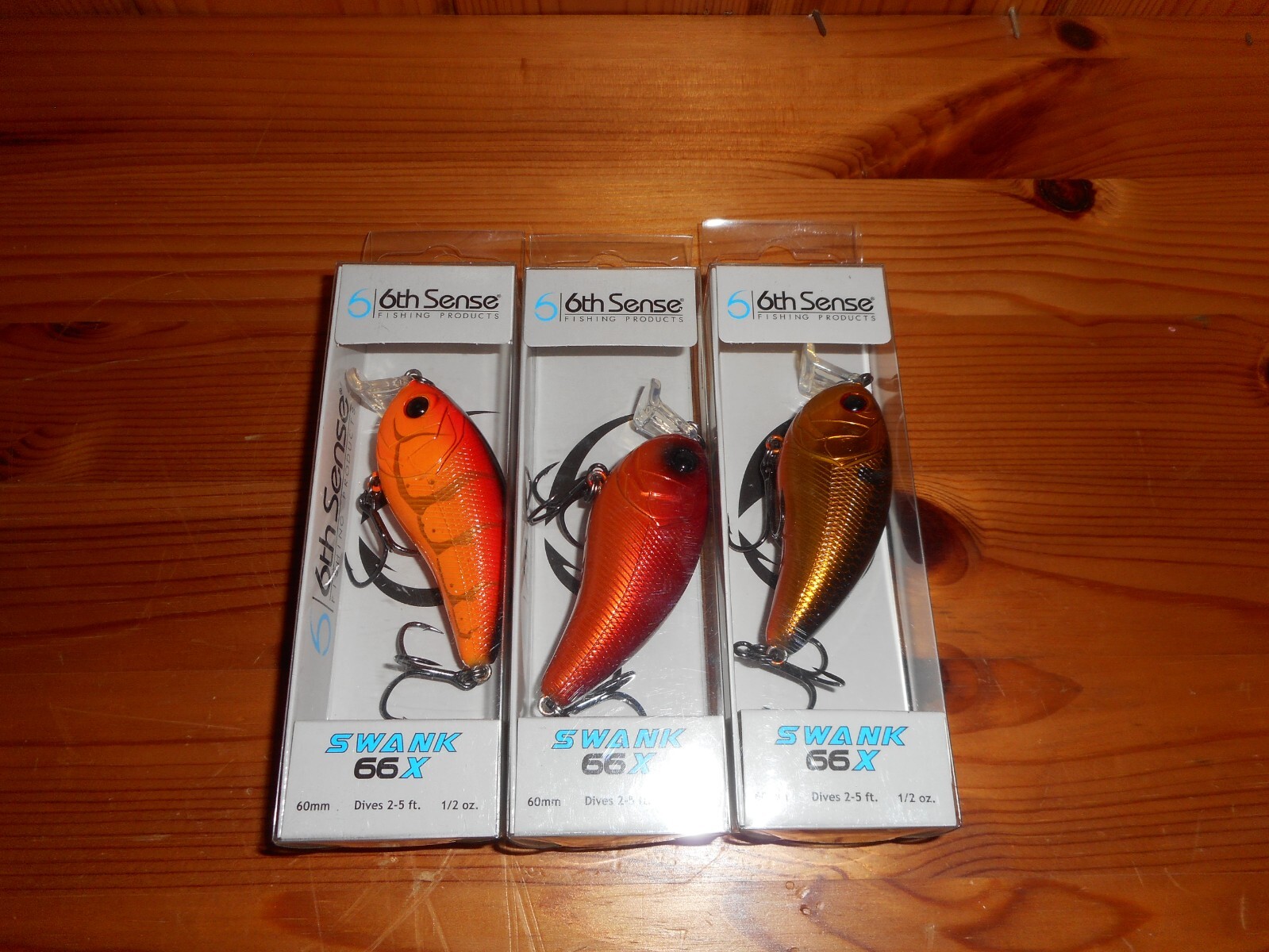 рыболовный воблер 6th Sense Swank 66X L-образной формы Bill Fishing Crankbait - набор из 3 цветов - НОВИНКА!