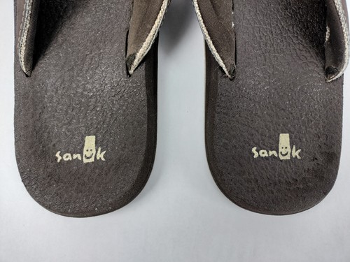 Sanuk Fault Line Mens Brown Slip On Flip Flop Sandals Size 9 - Picture 7 of 10