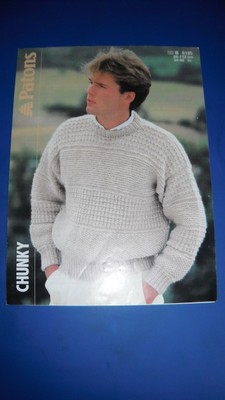 Patons Men S Sweater Knitting Pattern 8185 Ebay Patons Men S Sweater Knitting Pattern 8185 Ebay