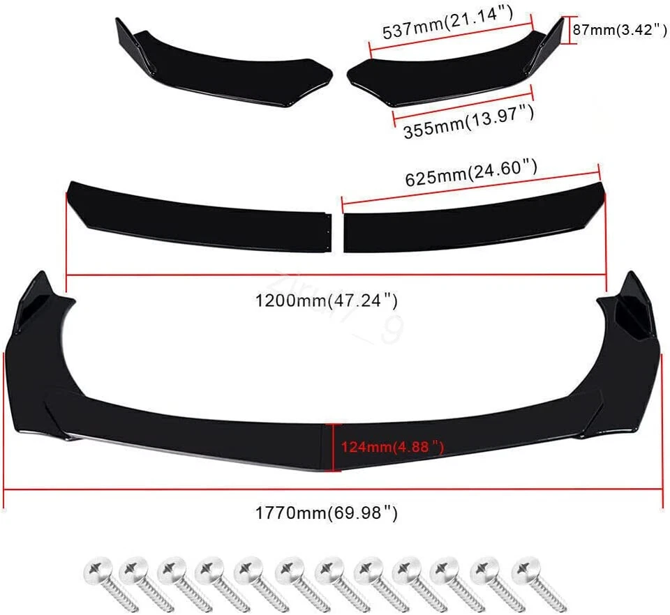 For Toyota 4Runner Sport Front Rear Bumper Lip Spoiler Kit +29" Side Skirt Gloss Foto 4 de 4