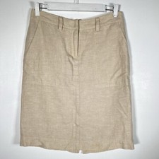 Sportscraft Womens Linen Viscose Lined Pencil Skirt Size 6 Very Good SSH48