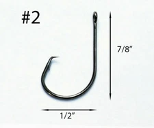 PACK OF 1000 Size #2 TACKLEWORKS Circle Non Offset Inline Fishing Hooks 7381