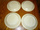 Pfaltzgraff USA Village Saucers Yellow Brown Trim Lot of 4 - Nice! — photo 2