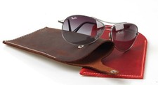 Leather Button Eyeglass Case Custom Leather Custom Case