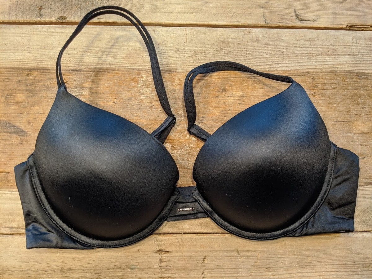 Victoria's Secret Black Shine Bling 32DD Very Sexy Push Up Add 1