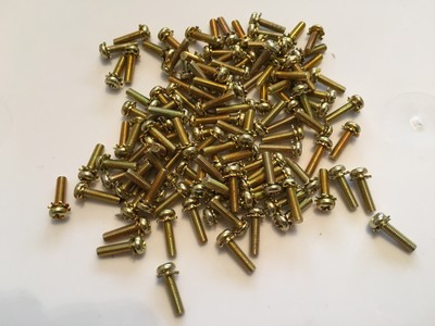 Qty 119 - Phillips M3 x 12 mm Pan Head Machine Screw External Lock-Washer Gold