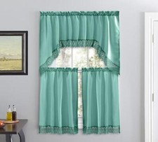 American Linen Caf  Curtains for Kitchen, Bathroom Curtains Assorted Colors