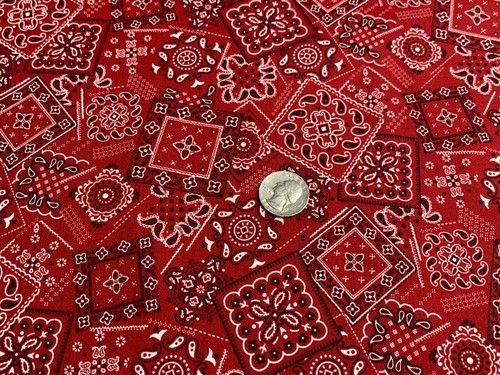 Stoff Western rot Bandana Sevenberry KAUFMAN auf Baumwolle 1/4 Yard 83004D3-5 - Bild 2 von 4