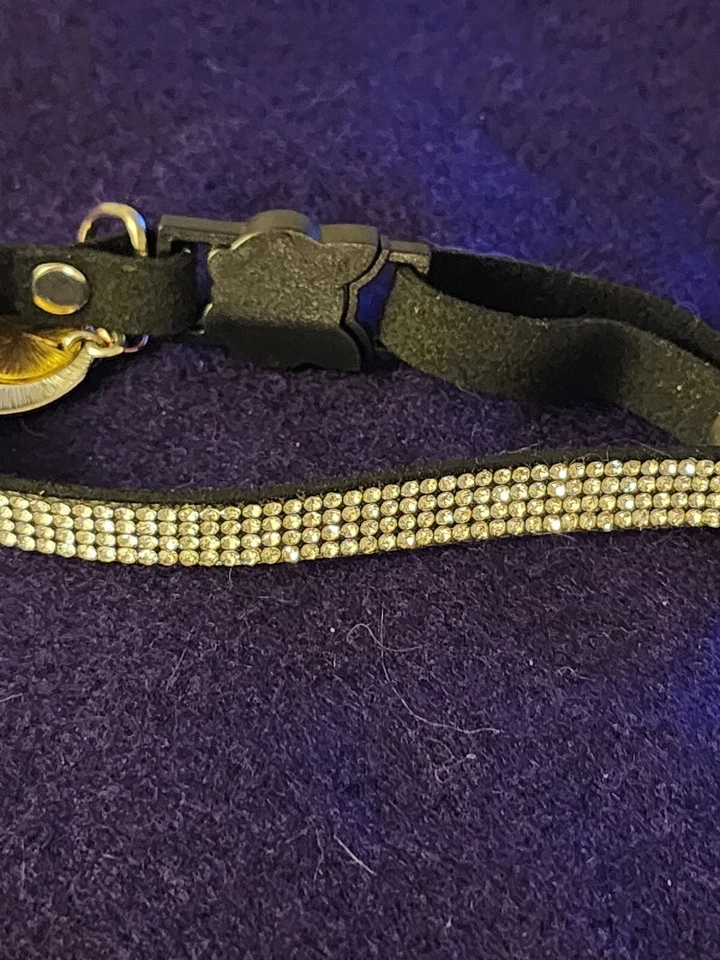 Collar brillante para joyas para gatos/gatitos, cuero, elige el color del cuello, nuevo, separable Foto 3 de 4