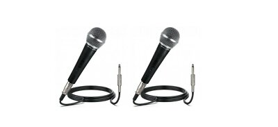 Pyle 2 Professional Dynamic Microphone, Unidirectional Handheld Mic PDMIC59