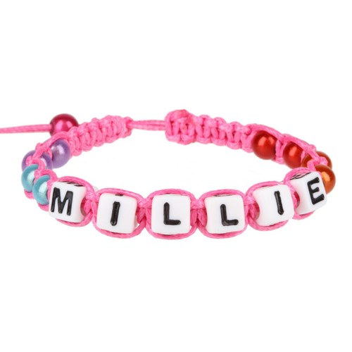 Personalisiertes Mädchen Freundschaftsarmband Rosa Name Buchstabe Nachricht Alphabet Perle - Bild 98 von 115