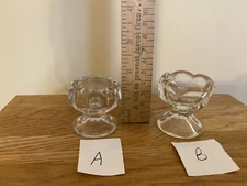 2 Vintage Glass Pedestal Salt Dips