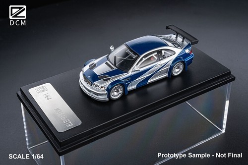 DCM 1:64 M3 GTR E46 Need for Speed Livery SilverBlue Diecast Model Car - Imagen 2 de 5