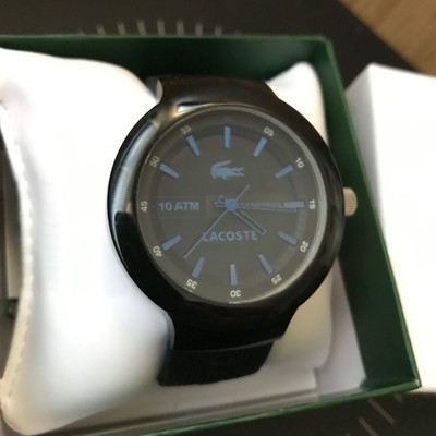 black and blue lacoste watch