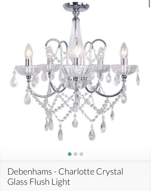 Debenhams Home Collection Charlotte Crystal Flush Ceiling Light