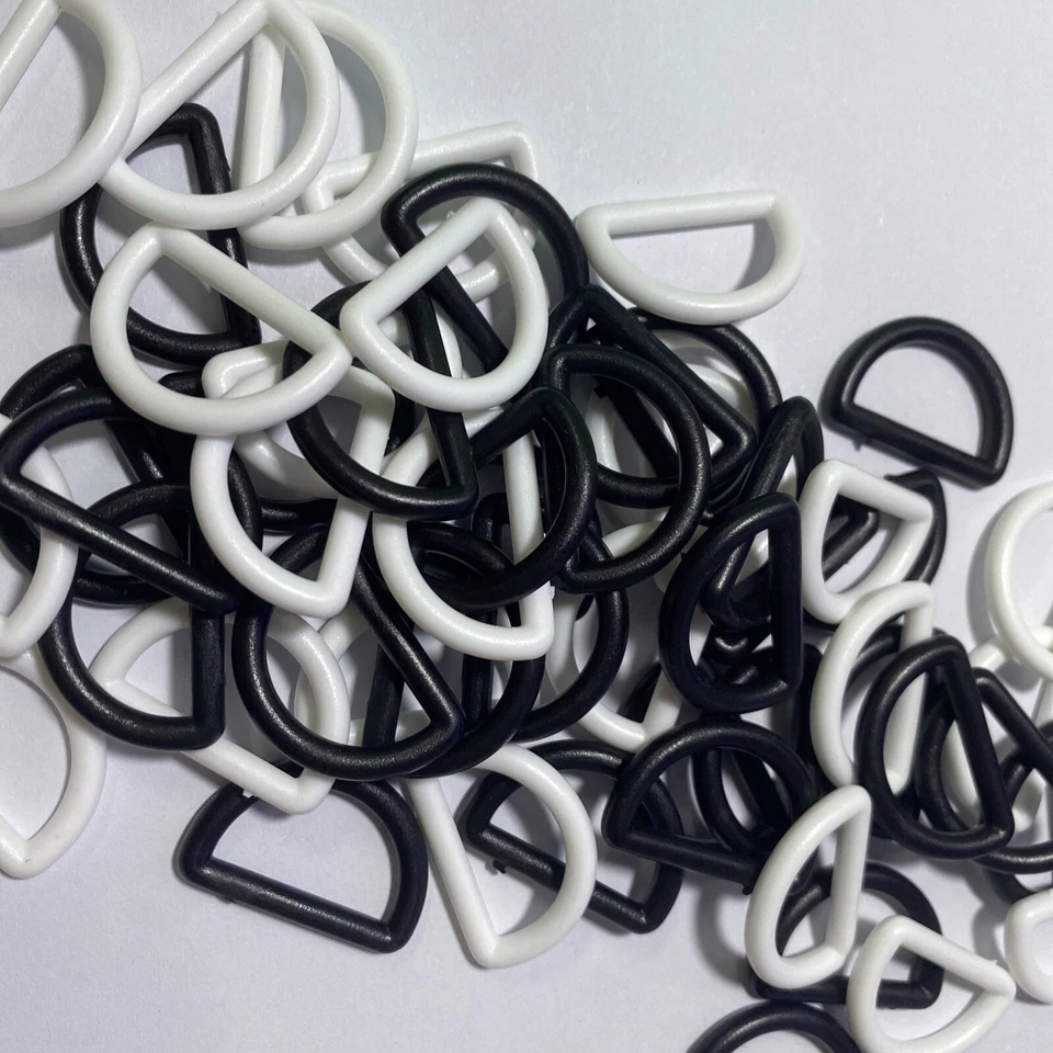 20MM 58Pcs Black White Plastic D Ring Buckles Webbing Strapping Diy - Image 3 of 4