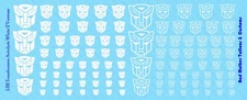 Transforming Robot Autobot Inspired Waterslide Decals (White) for Robots