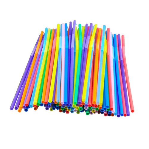 100 Pieces Colorful Extra Long Flexible Bendy Party Disposabl Drinking Straws T3 - Picture 1 of 5