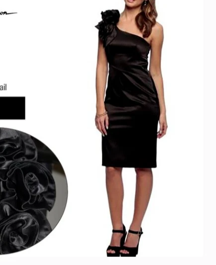 Mini Vestido Jessica Simpson Un Hombro Negro Mujer Talla 6 Roseta Origami Satinado Foto 2 de 4