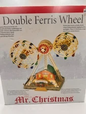 Mr. Christmas  Ferris Wheel  DOUBLE Animated Lights Songs  WORKS Vintage 14"H