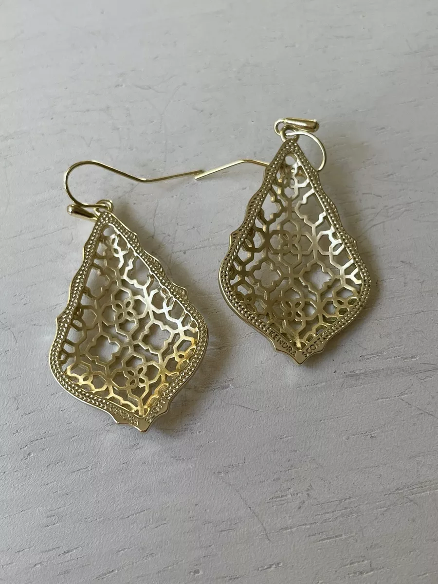 Kendra Scott Filigree Addie Gold Drop Earrings