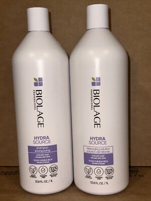 Matrix Biolage Hydra Source Shampoo&Detangling solution Liters-SET OF 2!  33.8oz