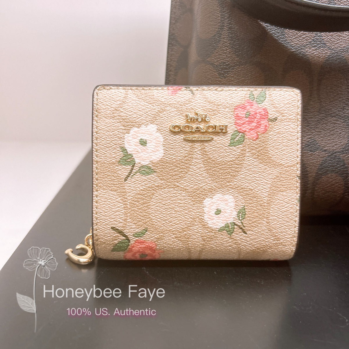 Coach CAR14 Snap Wallet 花柄 Coach CAR14 Snap Wallet 花柄 (Coach/折りたたみ財布) CAR14