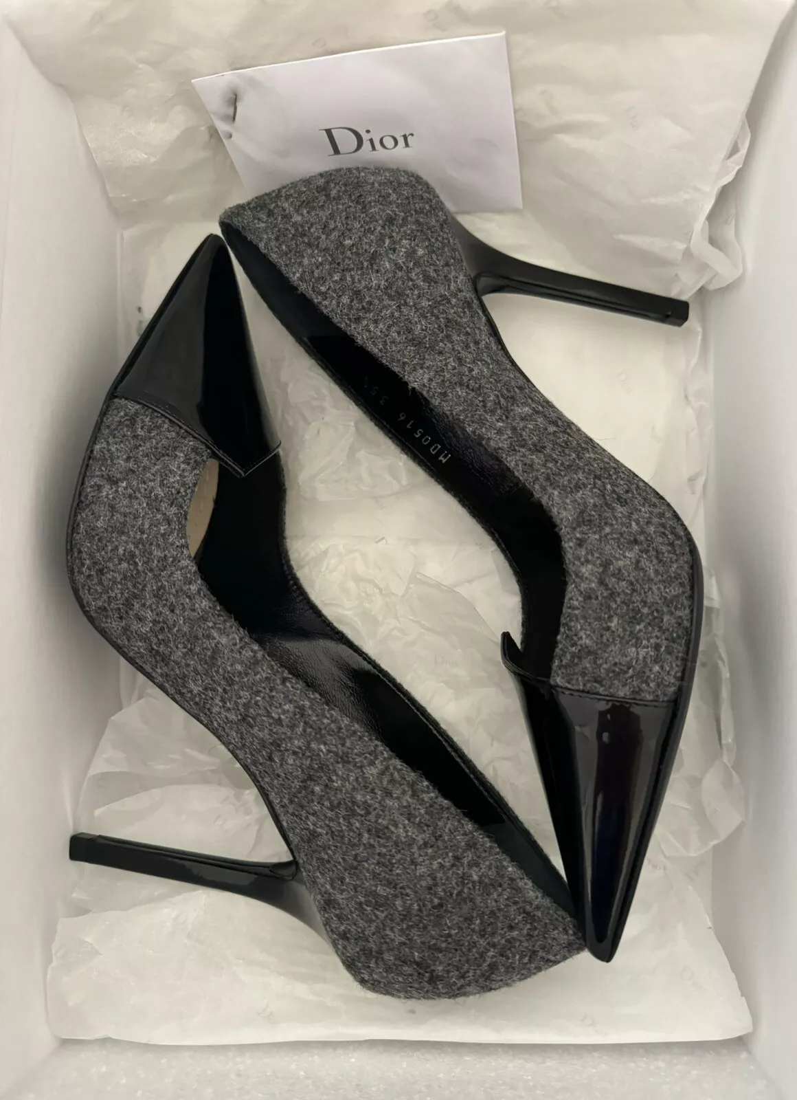 Chaussures femmes authentiques Christian Dior Spade gris et noir taille 5,5, prix de consommation