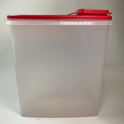 Vtg Tupperware Cereal Keeper Container 1588-1 w/ Red Flip Top Lid 1590-7