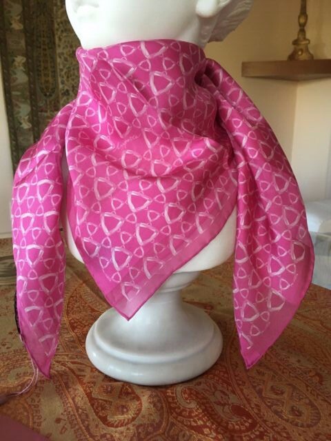 Women 100% Small Square Silk Scarf Italy jewel diamond  display picture 2