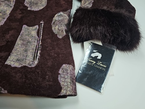 New Terry Lewis Genuine Lamb Jacket XL Brown Purple Burgundy Button Up - Picture 2 of 11