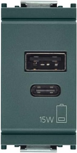 Vimar 16292.AC.15 Idea Alimentatore per dispositivi elettronici,uscite USB A e C