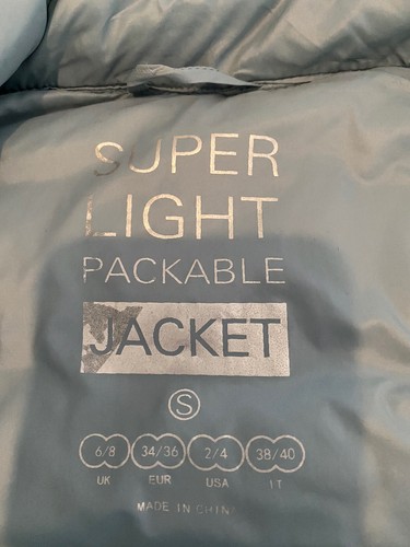 Pale Blue Light Puffa Jacket - Picture 4 of 5