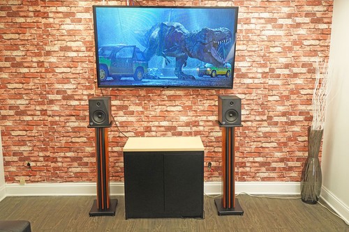 2) Rockville SS36C 36" Speaker Stands Fits Wharfedale Diamond 12.0 Classic Oak - Picture 5 of 7