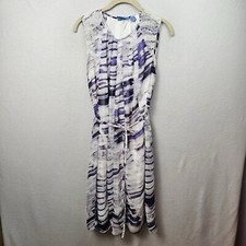 Simply Vera Dress Woman’s Size XL Petite Purple White Abstract Sleeveless