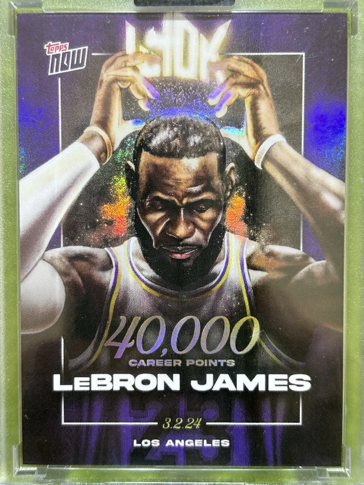 LeBron James PRIZM PURPLE REFRACTOR CARD  2023 Topps NOW 40,000 Points SP /86072 - Image 3 of 4